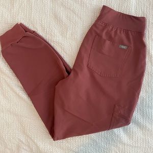 FIGS High-Waisted Zamora Jogger Scrub Pants in limited edition Mauve